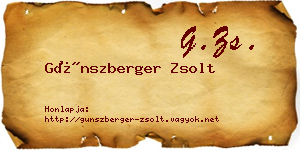 Günszberger Zsolt névjegykártya